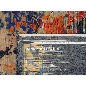 12'x15'1" Rust Red & Black, Ghazni Wool Hand Knotted, Ancient Ottoman Erased Design, Oversized Oriental Rug FWR391056