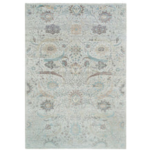 Load image into Gallery viewer, 12&#39;1&quot;x18&#39; Ivory, Sickle Leaf Design Soft Pile, Silk With Textured Wool Hand Knotted, Oversized Oriental Rug FWR391068