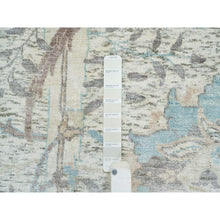 Load image into Gallery viewer, 12&#39;1&quot;x18&#39; Ivory, Sickle Leaf Design Soft Pile, Silk With Textured Wool Hand Knotted, Oversized Oriental Rug FWR391068