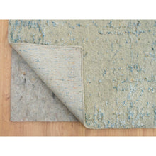 Load image into Gallery viewer, 12&#39;x18&#39; Gray with Touches of Blue, Wool and Plant Based Silk, Modern Jacquard Hand Loomed, Soft to the Touch, Oversized Oriental Rug FWR391206