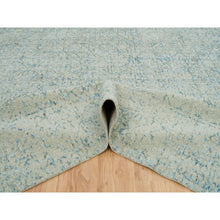 Load image into Gallery viewer, 12&#39;x18&#39; Gray with Touches of Blue, Wool and Plant Based Silk, Modern Jacquard Hand Loomed, Soft to the Touch, Oversized Oriental Rug FWR391206