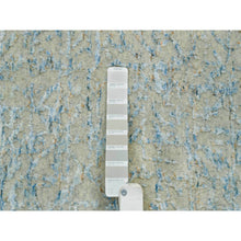 Load image into Gallery viewer, 12&#39;x18&#39; Gray with Touches of Blue, Wool and Plant Based Silk, Modern Jacquard Hand Loomed, Soft to the Touch, Oversized Oriental Rug FWR391206