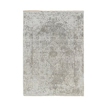 Load image into Gallery viewer, 5&#39;1&quot;x7&#39; Gray, Broken Persian Design, Wool And Pure Silk Hand Knotted, Oriental Rug FWR391254