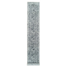 Load image into Gallery viewer, 2&#39;8&quot;x20&#39; Gray, Wool And Pure Silk Hand Knotted, Broken Persian Design, XL Runner Oriental Rug FWR391284