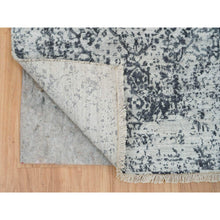 Load image into Gallery viewer, 2&#39;8&quot;x20&#39; Gray, Wool And Pure Silk Hand Knotted, Broken Persian Design, XL Runner Oriental Rug FWR391284