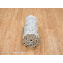 Load image into Gallery viewer, 2&#39;8&quot;x20&#39; Gray, Wool And Pure Silk Hand Knotted, Broken Persian Design, XL Runner Oriental Rug FWR391284