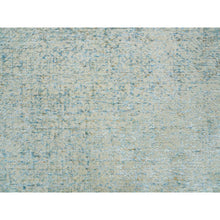 Load image into Gallery viewer, 11&#39;10&quot;x11&#39;10&quot; Gray with Touches of Blue, Wool and Plant Based Silk, Modern Jacquard Hand Loomed, Soft to the Touch, Round Oriental Rug FWR391332