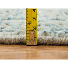 Load image into Gallery viewer, 11&#39;10&quot;x11&#39;10&quot; Gray with Touches of Blue, Wool and Plant Based Silk, Modern Jacquard Hand Loomed, Soft to the Touch, Round Oriental Rug FWR391332