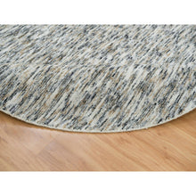 Load image into Gallery viewer, 8&#39;x8&#39; Earth Tone Colors, Pure Wool, Hand Loomed, Modern Striae Design, Soft to the Touch Round Oriental Rug FWR391356