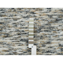 Load image into Gallery viewer, 8&#39;x8&#39; Earth Tone Colors, Pure Wool, Hand Loomed, Modern Striae Design, Soft to the Touch Round Oriental Rug FWR391356