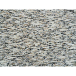 8'x8' Earth Tone Colors, Pure Wool, Hand Loomed, Modern Striae Design, Soft to the Touch Round Oriental Rug FWR391356