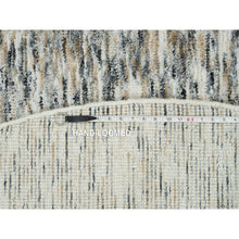 Load image into Gallery viewer, 8&#39;x8&#39; Earth Tone Colors, Pure Wool, Hand Loomed, Modern Striae Design, Soft to the Touch Round Oriental Rug FWR391356