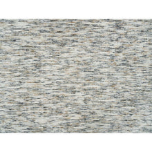 Load image into Gallery viewer, 6&#39;3&quot;x9&#39;1&quot; Earth Tone Colors, Pure Wool, Hand Loomed, Modern Striae Design, Soft to the Touch Oriental Rug FWR391362