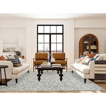 Load image into Gallery viewer, 8&#39;2&quot;x10&#39; Earth Tone Colors, Modern Striae Design, Soft to the Touch, Pure Wool, Hand Loomed, Oriental Rug FWR391404