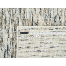 Load image into Gallery viewer, 8&#39;2&quot;x10&#39; Earth Tone Colors, Modern Striae Design, Soft to the Touch, Pure Wool, Hand Loomed, Oriental Rug FWR391404