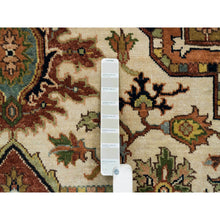 Load image into Gallery viewer, 7&#39;9&quot;x9&#39;9&quot; Ivory and Rust, Heriz with Classic Geometric Medallion Design, Thick and Plush, Pure Wool, Hand Knotted, Oriental Rug FWR391578