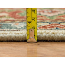 Load image into Gallery viewer, 7&#39;9&quot;x9&#39;9&quot; Ivory and Rust, Heriz with Classic Geometric Medallion Design, Thick and Plush, Pure Wool, Hand Knotted, Oriental Rug FWR391578