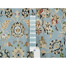 Load image into Gallery viewer, 5&#39;x8&#39;1&quot; Light Blue, Hand Knotted Nain with Center Medallion Flower Design, 250 KPSI Soft Wool, Oriental Rug FWR391698