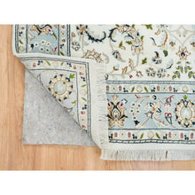 Load image into Gallery viewer, 5&#39;x8&#39; Ivory, Nain with All Over Flower Design 250 KPSI, Natural Wool Hand Knotted, Oriental Rug FWR391812