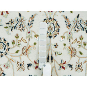 5'x8' Ivory, Nain with All Over Flower Design 250 KPSI, Natural Wool Hand Knotted, Oriental Rug FWR391812