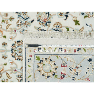 5'x8' Ivory, Nain with All Over Flower Design 250 KPSI, Natural Wool Hand Knotted, Oriental Rug FWR391812