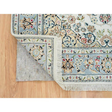 Load image into Gallery viewer, 4&#39;9&quot;x6&#39;9&quot; Ivory, Nain with Center Medallion Flower Design, 250 KPSI, Extra Soft Wool, Hand Knotted, Oriental Rug FWR391902