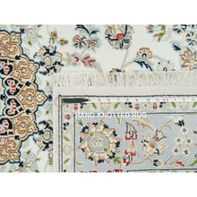 Load image into Gallery viewer, 4&#39;9&quot;x6&#39;9&quot; Ivory, Nain with Center Medallion Flower Design, 250 KPSI, Extra Soft Wool, Hand Knotted, Oriental Rug FWR391902