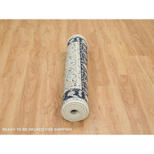 Load image into Gallery viewer, 4&#39;2&quot;x6&#39;5&quot; Ivory, Nain with Center Medallion Flower Design, 250 KPSI Super Fine Weave, Extra Soft Wool Hand Knotted, Oriental Rug FWR391914