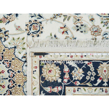 Load image into Gallery viewer, 4&#39;2&quot;x6&#39;5&quot; Ivory, Nain with Center Medallion Flower Design, 250 KPSI Super Fine Weave, Extra Soft Wool Hand Knotted, Oriental Rug FWR391914