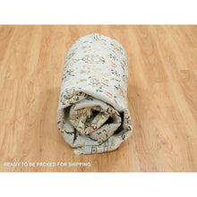 Load image into Gallery viewer, 7&#39;10&quot;x7&#39;10&quot; Light Blue, 250 KPSI Extra Soft Wool, Hand Knotted Nain with Center Medallion Flower Design, Round Oriental Rug FWR391980