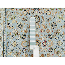 Load image into Gallery viewer, 2&#39;6&quot;x13&#39;9&quot; Light Blue, Nain With All Over Flower Design, 250 KPSI, Hand Knotted, Extra Soft Wool, Runner Oriental Rug FWR392010