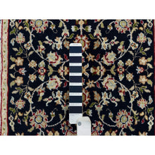 Load image into Gallery viewer, 2&#39;6&quot;x11&#39;10&quot; Midnight Blue, Nain with Center Medallion Flower Design, 250 KPSI, Hand Knotted, 100% Wool, Runner Oriental Rug FWR392028