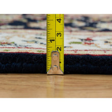 Load image into Gallery viewer, 2&#39;6&quot;x11&#39;10&quot; Midnight Blue, Nain with Center Medallion Flower Design, 250 KPSI, Hand Knotted, 100% Wool, Runner Oriental Rug FWR392028