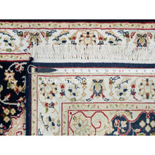 Load image into Gallery viewer, 2&#39;6&quot;x11&#39;10&quot; Midnight Blue, Nain with Center Medallion Flower Design, 250 KPSI, Hand Knotted, 100% Wool, Runner Oriental Rug FWR392028