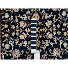 Load image into Gallery viewer, 2&#39;8&quot;x19&#39;2&quot; Midnight Blue, Nain with Center Medallion Flower Design, 250 KPSI, Hand Knotted, Extra Soft Wool, XL Runner Oriental Rug FWR392046