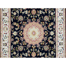 Load image into Gallery viewer, 2&#39;8&quot;x19&#39;2&quot; Midnight Blue, Nain with Center Medallion Flower Design, 250 KPSI, Hand Knotted, Extra Soft Wool, XL Runner Oriental Rug FWR392046