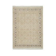 Load image into Gallery viewer, 4&#39;7&quot;x6&#39;8&quot; Ivory, Herati with All Over Fish Mahi Design, 250 KPSI Densely Woven, Natural Wool Hand Knotted, Runner Oriental Rug FWR392082