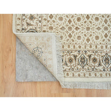 Load image into Gallery viewer, 4&#39;7&quot;x6&#39;8&quot; Ivory, Herati with All Over Fish Mahi Design, 250 KPSI Densely Woven, Natural Wool Hand Knotted, Runner Oriental Rug FWR392082