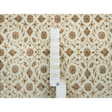 Load image into Gallery viewer, 4&#39;7&quot;x6&#39;8&quot; Ivory, Herati with All Over Fish Mahi Design, 250 KPSI Densely Woven, Natural Wool Hand Knotted, Runner Oriental Rug FWR392082