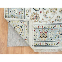 Load image into Gallery viewer, 6&#39;x9&#39;2&quot; Ivory, Hand Knotted Nain with All Over Flower Design, 250 KPSI Pure Wool, Oriental Rug FWR392196