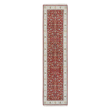 Load image into Gallery viewer, 2&#39;7&quot;x10&#39;5&quot; Cherry Red, Hand Knotted Nain with All Over Flower Design, 250 KPSI Extra Soft Wool, Runner Oriental Rug FWR392214