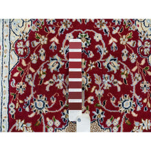 Load image into Gallery viewer, 2&#39;7&quot;x8&#39;2&quot; Burgundy Red, Nain with Center Medallion Flower Design, 250 KPSI, Natural Wool, Hand Knotted, Runner Oriental Rug FWR392220