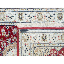 Load image into Gallery viewer, 2&#39;7&quot;x8&#39; Burgundy Red, Nain with Center Medallion Flower Design, 250 KPSI, Soft Wool, Hand Knotted, Runner Oriental Rug Rug FWR392226