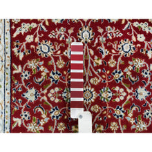Load image into Gallery viewer, 2&#39;8&quot;x6&#39;8&quot; Cherry Red, 250 KPSI Pure Wool, Hand Knotted Nain with All Over Flower Design, Runner Oriental Rug FWR392274