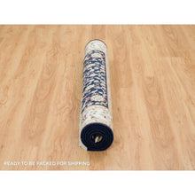 Load image into Gallery viewer, 4&#39;8&quot;x6&#39;9&quot; Midnight Blue, Nain All Over Flower Design, 250 KPSI, Hand Knotted, 100% Wool, Oriental Rug FWR392448