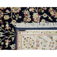 Load image into Gallery viewer, 4&#39;8&quot;x6&#39;9&quot; Midnight Blue, Nain All Over Flower Design, 250 KPSI, Hand Knotted, 100% Wool, Oriental Rug FWR392448