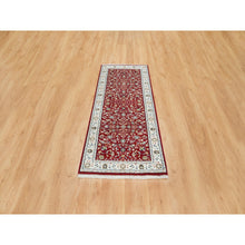 Load image into Gallery viewer, 2&#39;7&quot;x6&#39;10&quot; Cherry Red, Nain with All Over Flower Design 250 KPSI, Natural Wool Hand Knotted, Runner Oriental Rug FWR392460