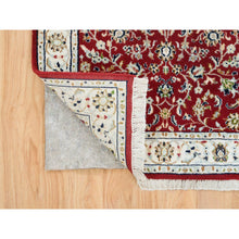 Load image into Gallery viewer, 2&#39;7&quot;x6&#39;10&quot; Cherry Red, Nain with All Over Flower Design 250 KPSI, Natural Wool Hand Knotted, Runner Oriental Rug FWR392460