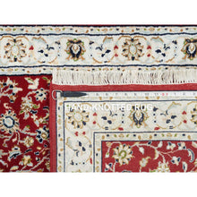 Load image into Gallery viewer, 2&#39;7&quot;x6&#39;10&quot; Cherry Red, Nain with All Over Flower Design 250 KPSI, Natural Wool Hand Knotted, Runner Oriental Rug FWR392460