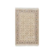 Load image into Gallery viewer, 3&#39;x5&#39; Ivory, Soft Wool Hand Knotted, Herati with All Over Fish Mahi Design, 250 KPSI Densely Woven, Oriental Rug FWR392478